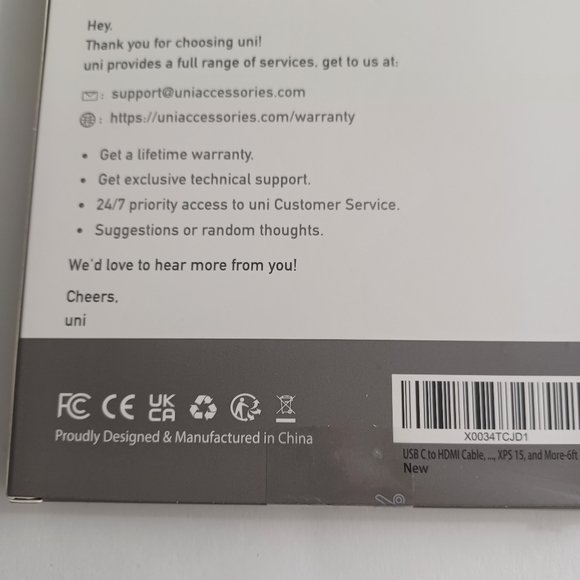 UNI NEW USB-C To HDMI Cable With Box -4K -6 Feet -XPS 15 - Picture 6 of 7